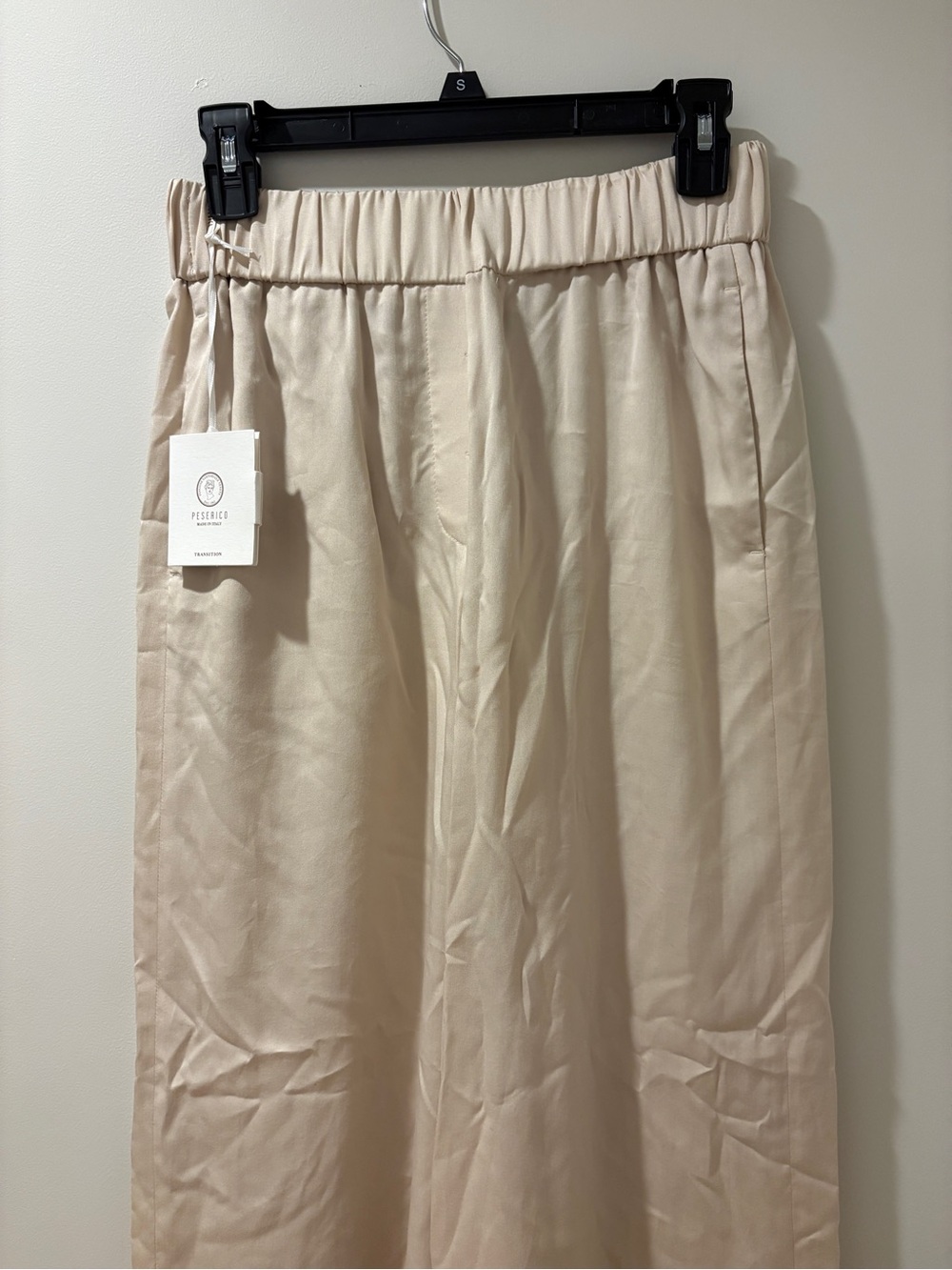 Women’s Viscose palazzo trousers- light beige Cream